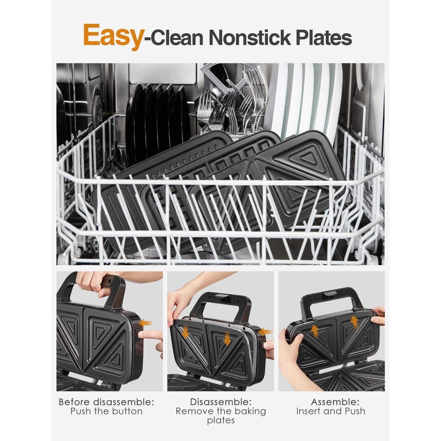 Fohere 3 in 1 Sandwich Maker 1200w Waffle Maker Panini Press Grill