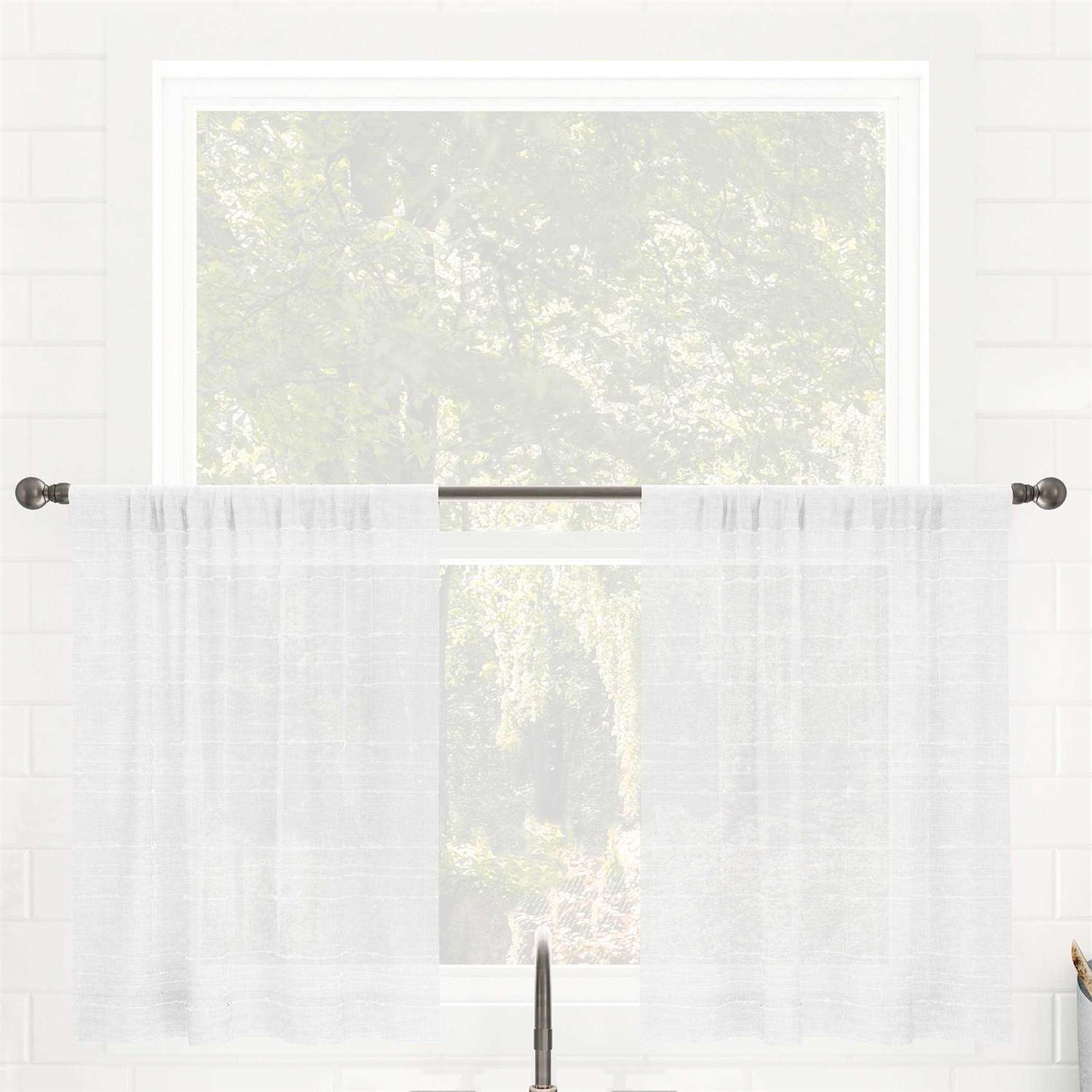 Clean Window Textured Slub Stripe Anti-Dust Curtain
