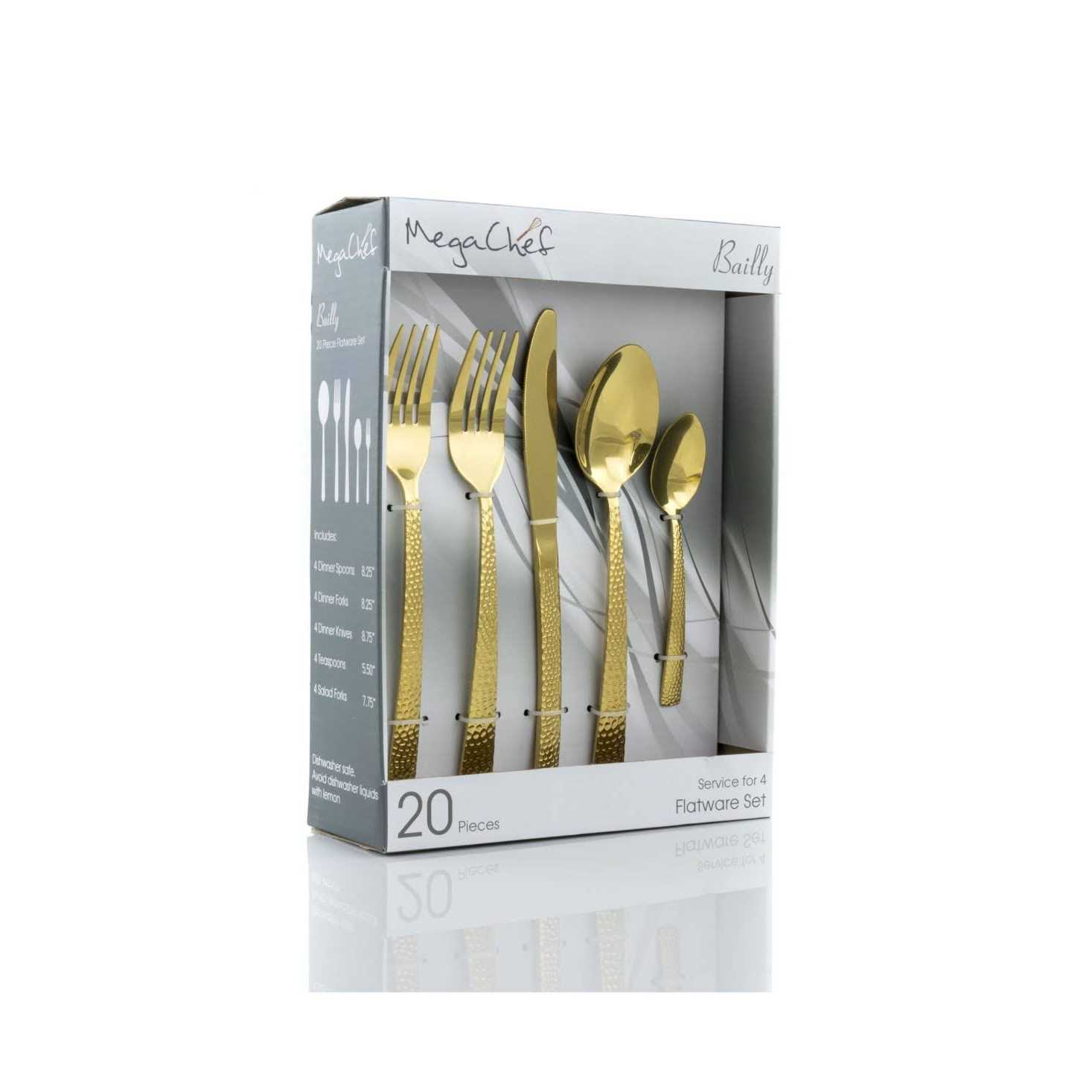 Megachef Baily 20-Piece Stainless-Steel Flatware Set