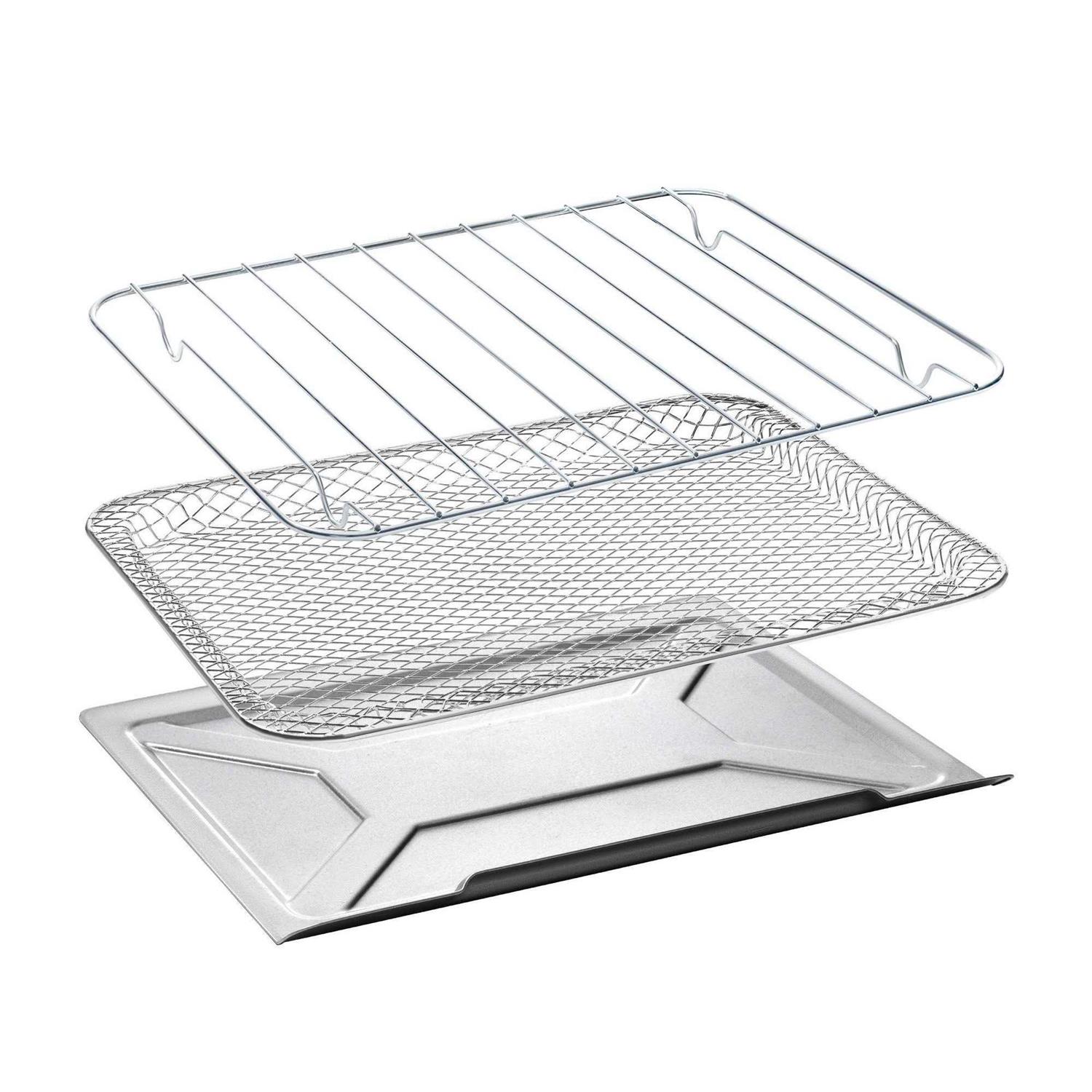 New Gourmia Digital 4-Slice Toaster Oven Air Fryer with 11 Cooking Functions Stainless Steel