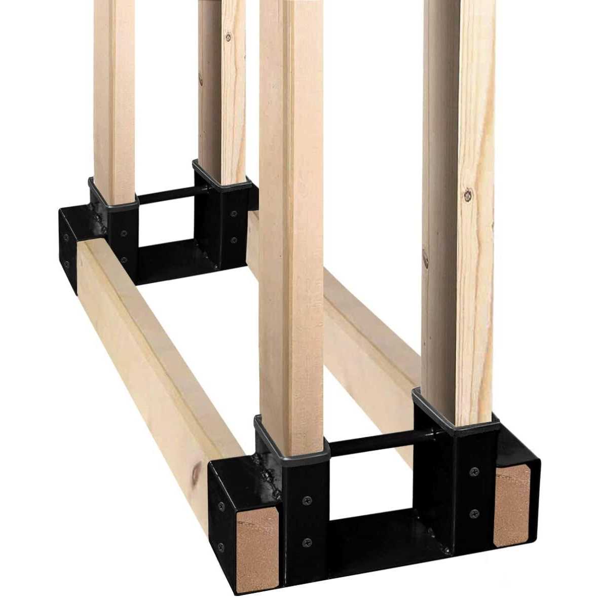 SnugNiture Outdoor Firewood Log Storage Rack Bracket Kit Adjustable Log Rack Holder