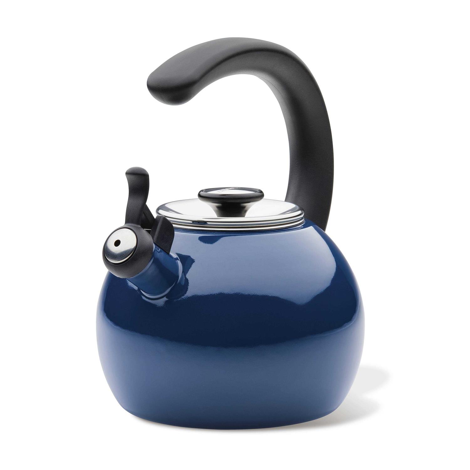 Circulon Enamel on Steel Whistling Teakettle with Flip-Up Spout