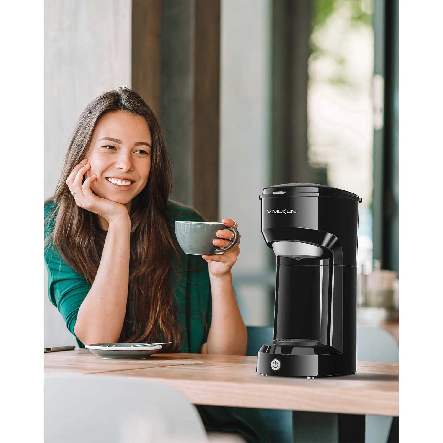 Vimukun Single Serve Coffee Maker Coffee Brewer Compatible with K-Cup Single Cup Capsule with 6 to 14oz Reservoir