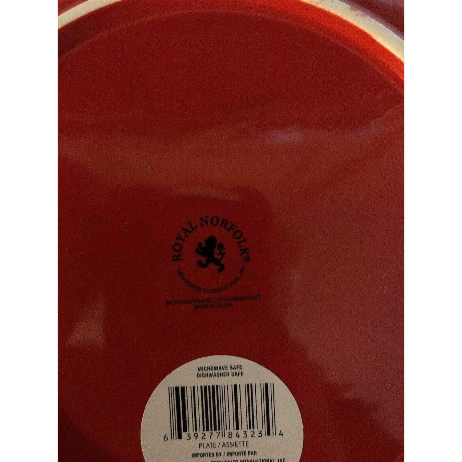 Royal Norfolk Red Beaded Ceramic Dinner Plates