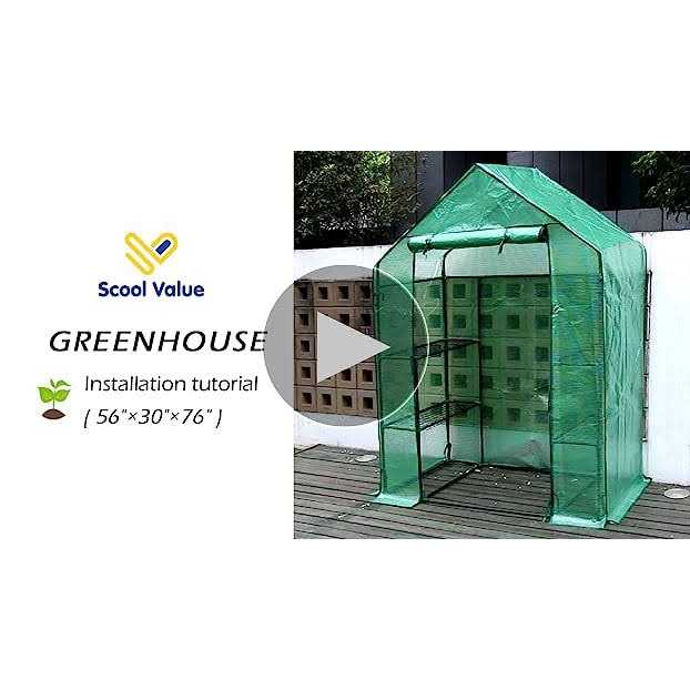 Sv Scool Value Small Greenhouse for Outdoors Mini Walk in Greenhouse Portable Greenhouse with Roll-up Zipper Entry Door and Anchors for Stability