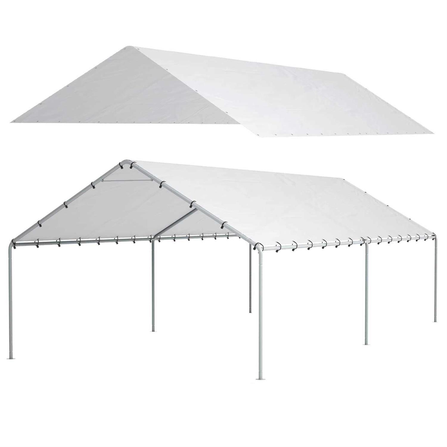 DWALE 10 x 20 Ft Carport,Replacement Canopy Cover Garage Top Tent