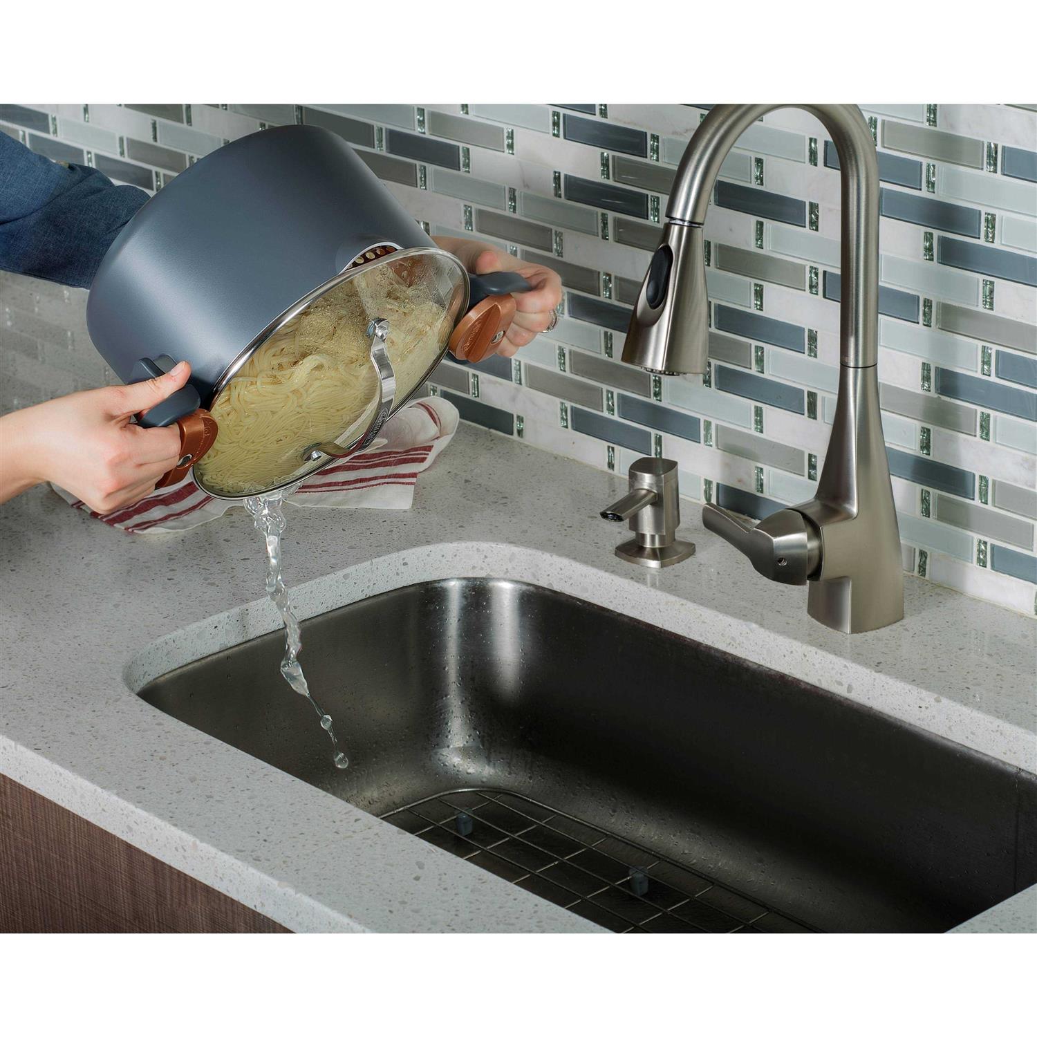 Gotham Steel Pasta Pot Twist and Lock Handles