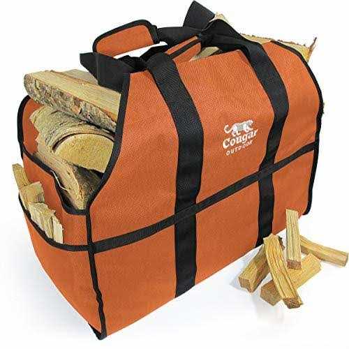 Cougar Outdoor Firewood Carrier Log Carrier Waterproof Heavy Duty Extra Large Capacity Canvas Wood Carrying Bag for Firewood