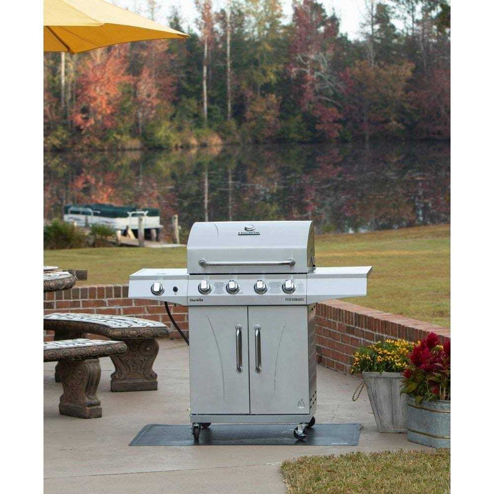 Char-Broil Performance Series Silver 4-Burner Liquid Propane Gas Grill with 1 Side Burner Stainless Steel