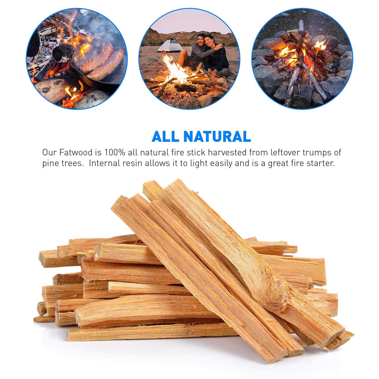 EasyGoProducts Eco-Stix Fatwood Fire Starter Kindling Firewood Sticks 100% Organic Firestarter for Wood Stoves