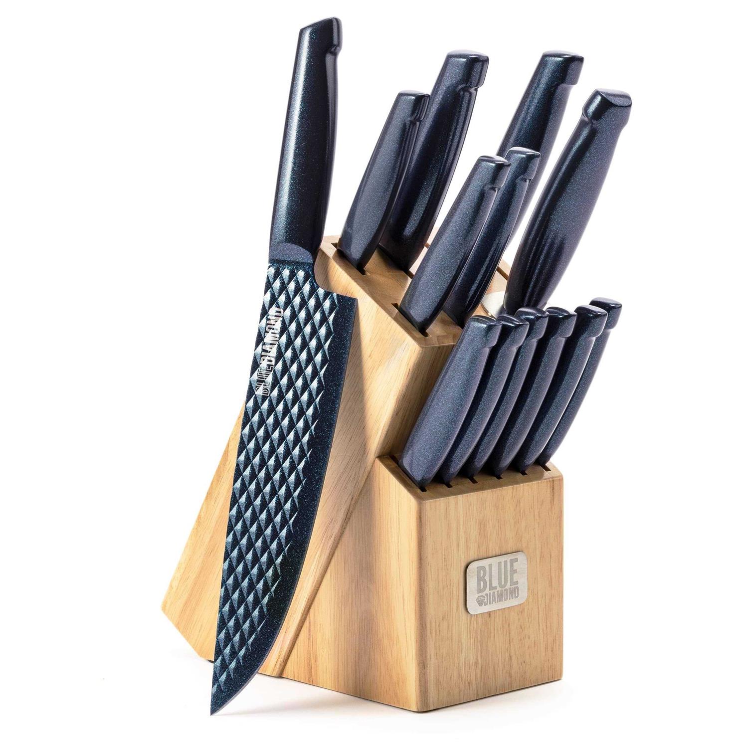 Blue Diamond Stainless Steel Cutlery 14 Piece Knife Block Set