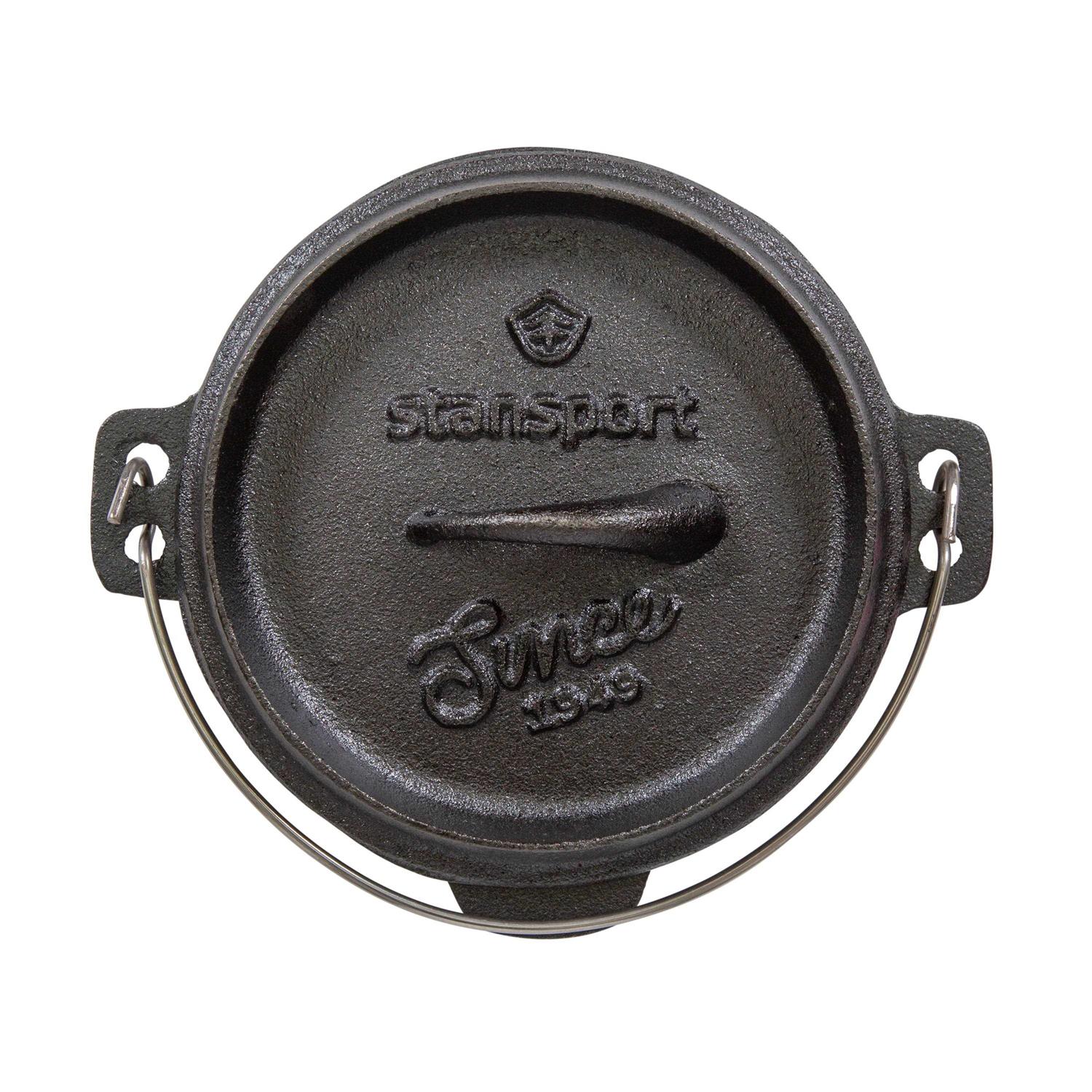 Stansport 1 QT Pre-Seasoned Cast Iron Dutch Oven Flat Bottom