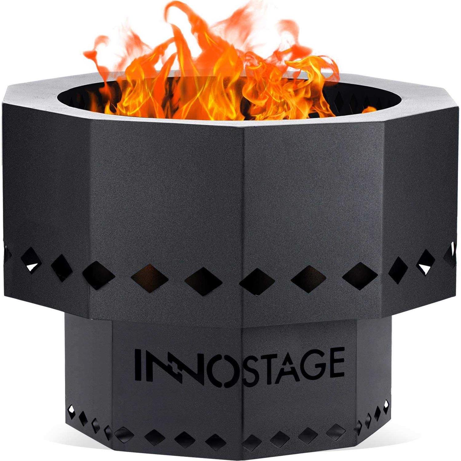 INNO STAGE Patented Smokeless Fire Pit 13 Inch Low Smoke Camping Stove Outdoor Wood Pellet Burning Spark Portable Carrying Bag