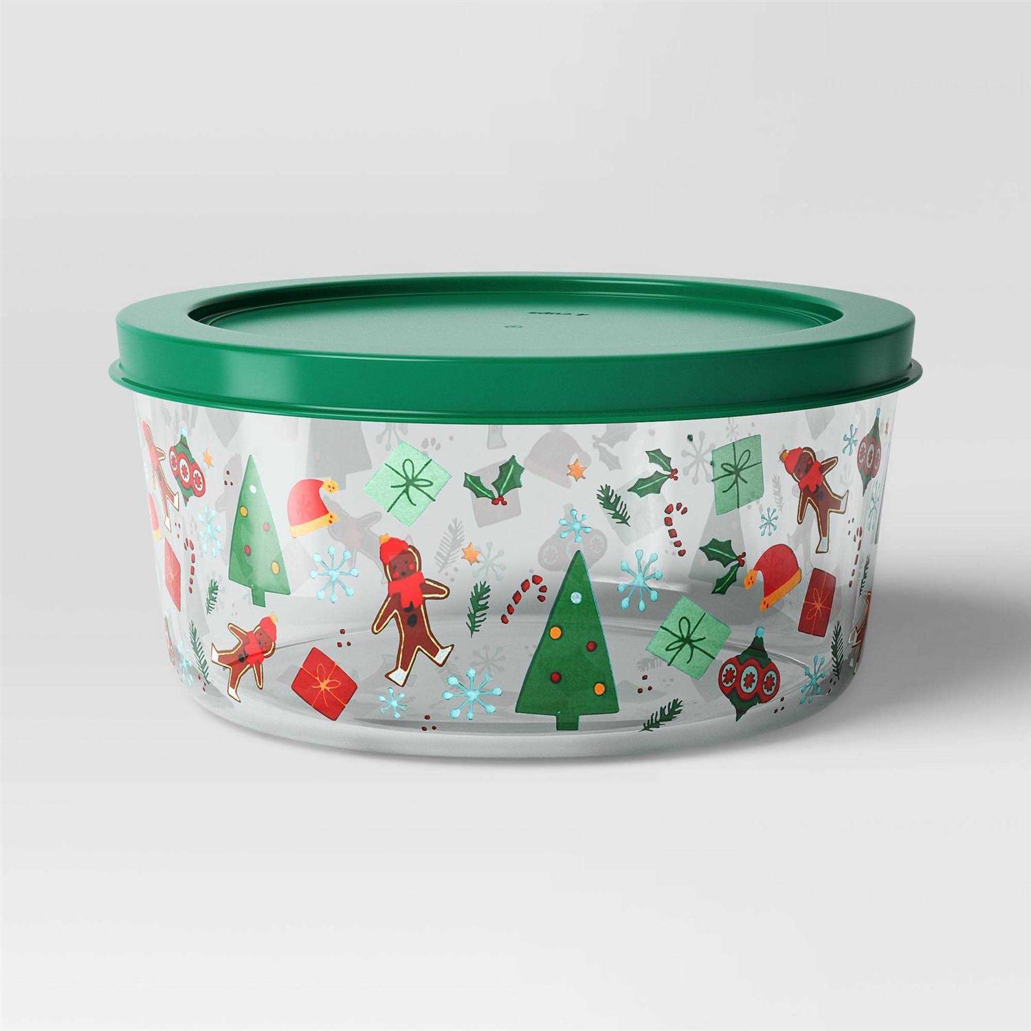 Wondershop Christmas Glass Food Storage Container Green