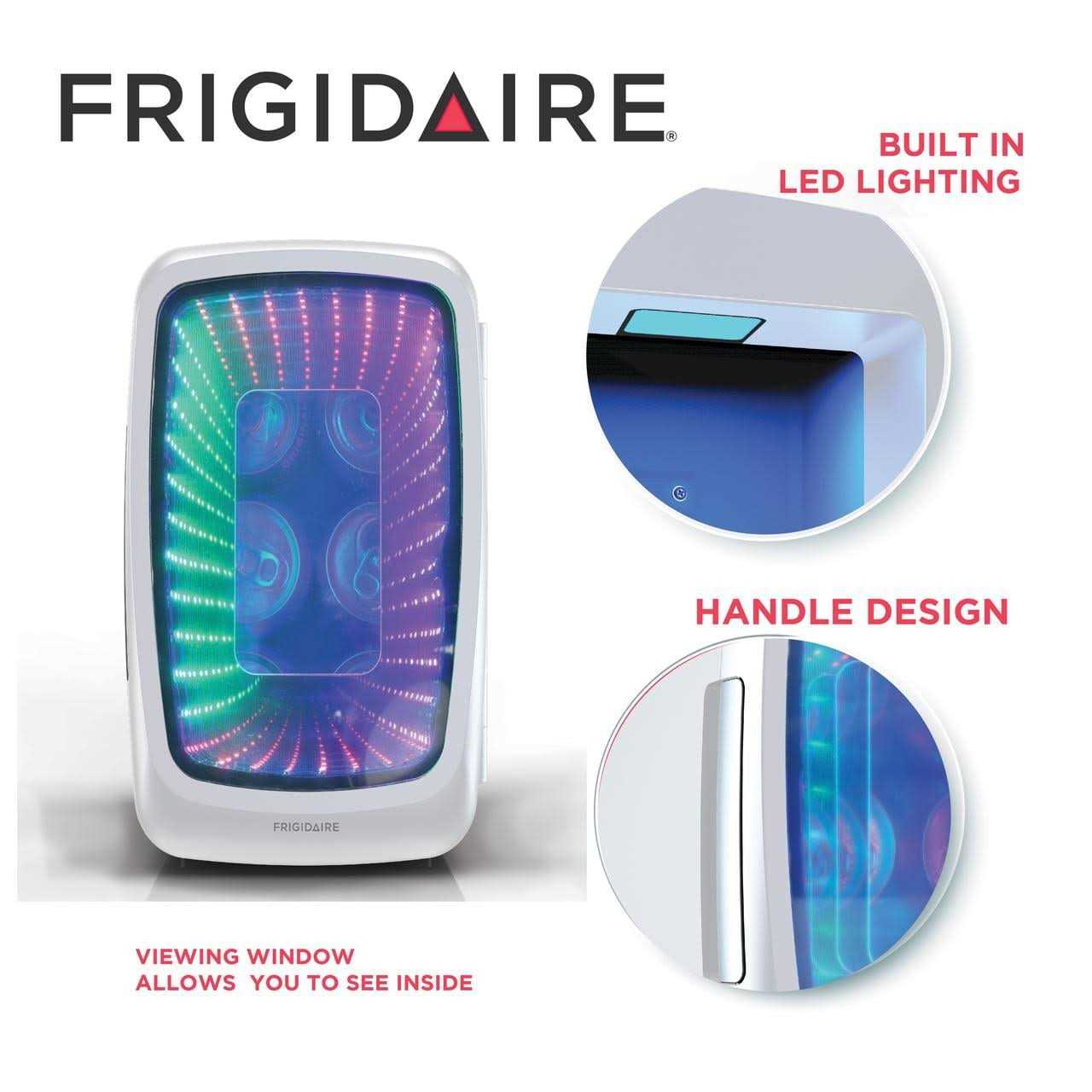 Frigidaire 6 Can Mini Retro Led Light Up Beverage Fridge