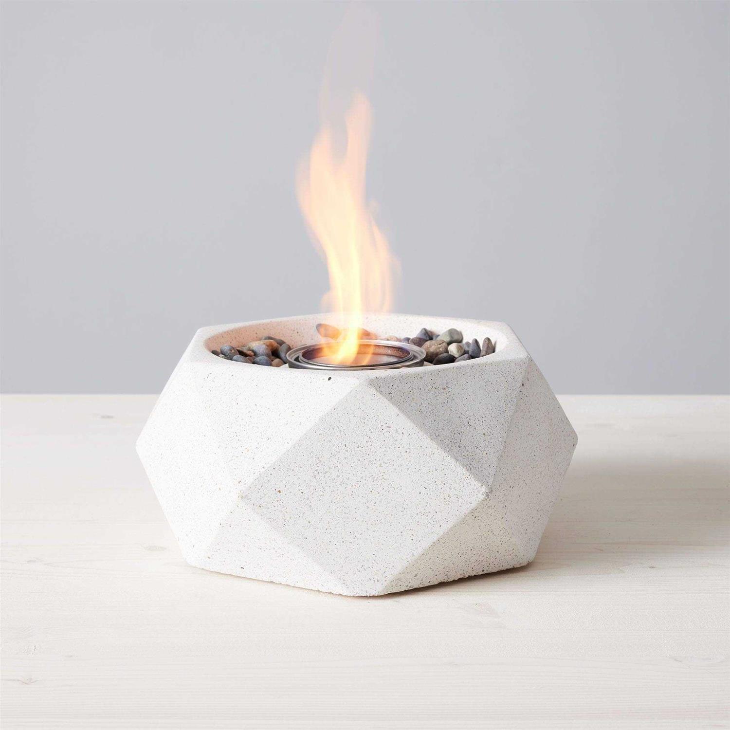 TerraFlame Concrete Geo Fire Bowl Table Top