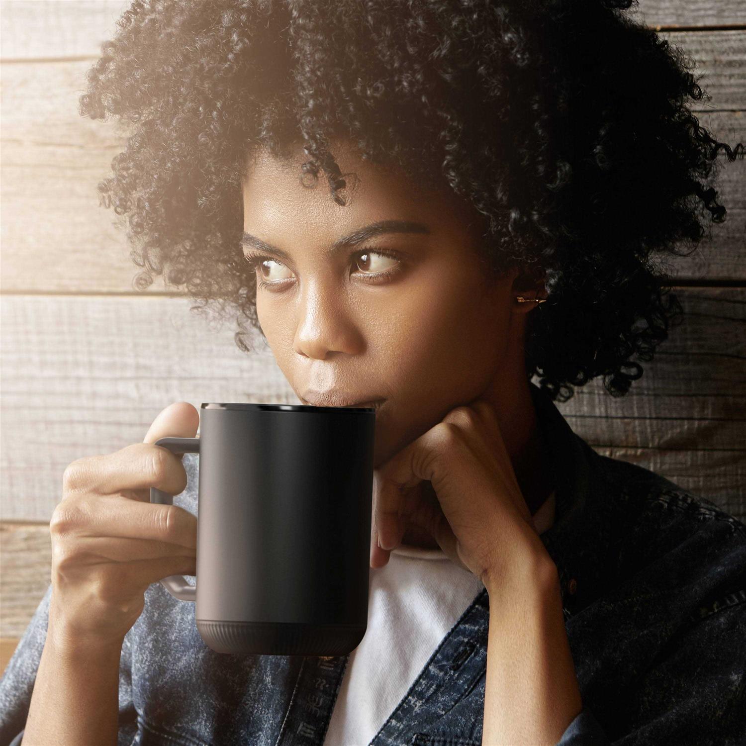 Ionmug Stainless Steel Self Heating Coffee Mug with Lid & Charging Coaster