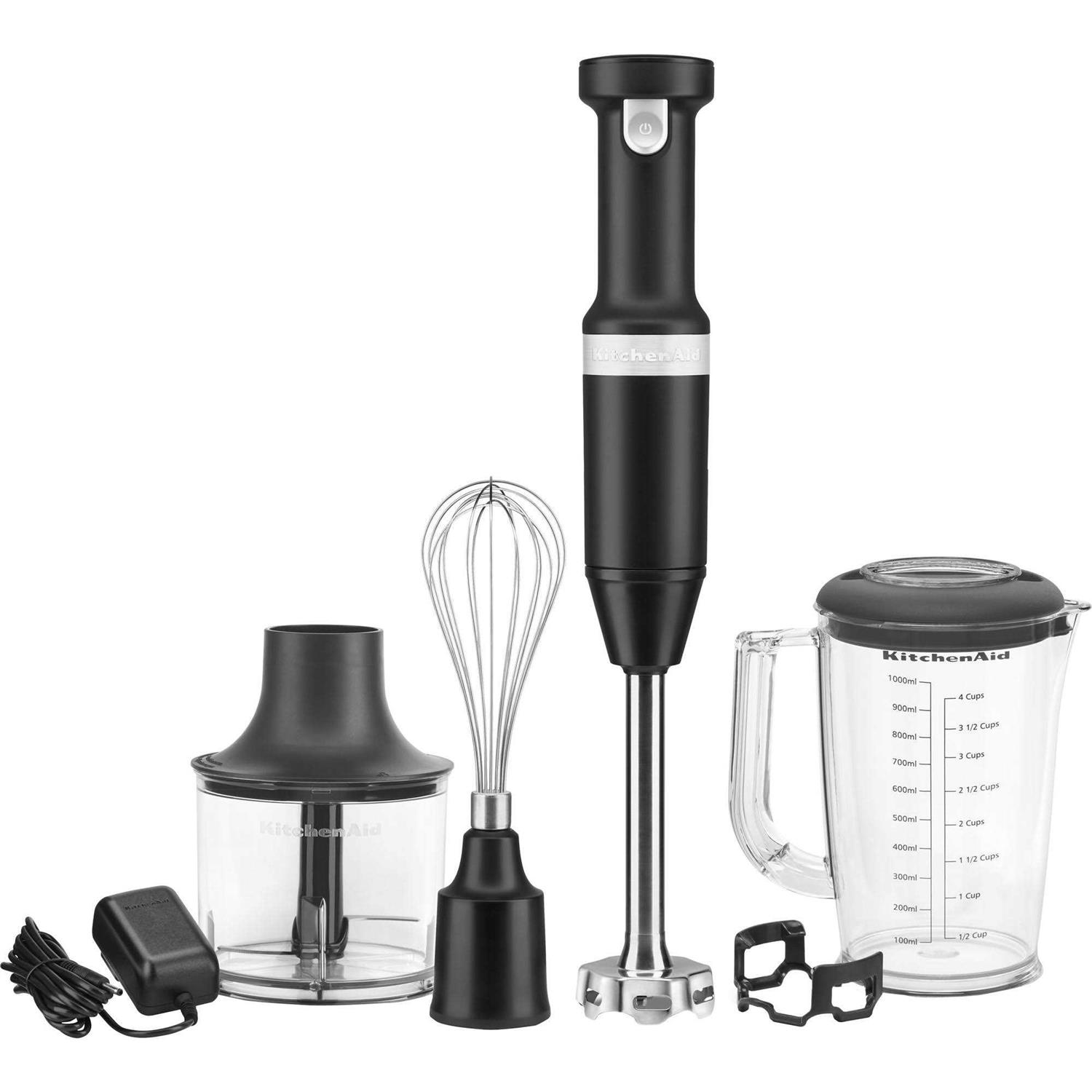 KitchenAid Cordless Variable Speed Hand Blender with Chopper and Whisk Attachment