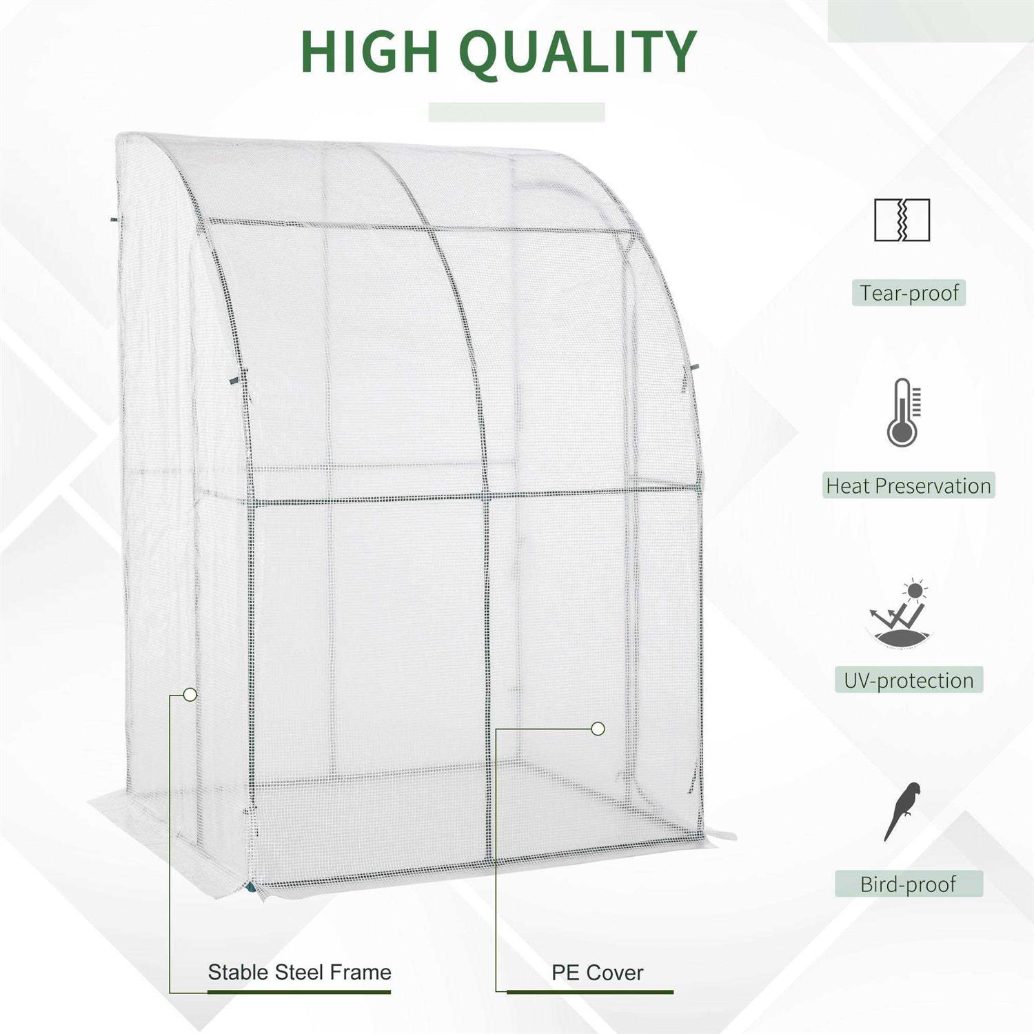 Outsunny 7′ x 7′ Outdoor Walk-In Greenhouse, Plant Nursery with Roll-up and PE Cover