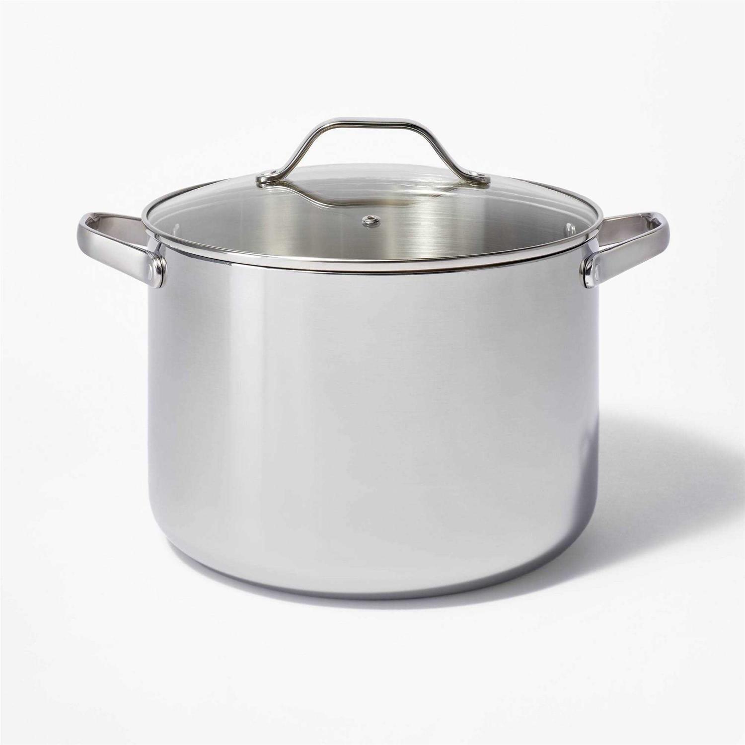 Figmint Stainless Steel Stock Pot Silver