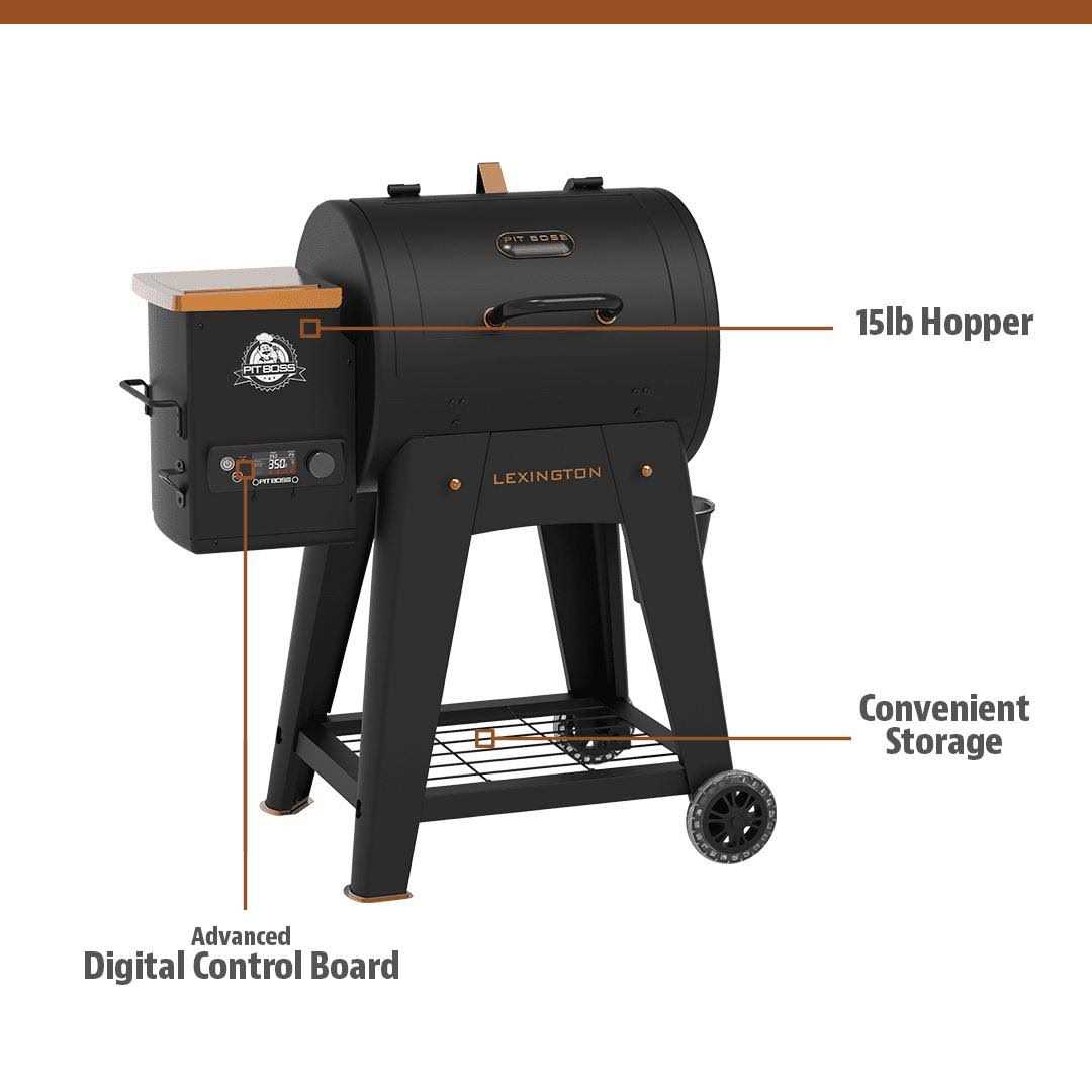 Pit Boss Lexington 500 Sq in Wood Fired Pellet Grill and Smoker Onyx Series