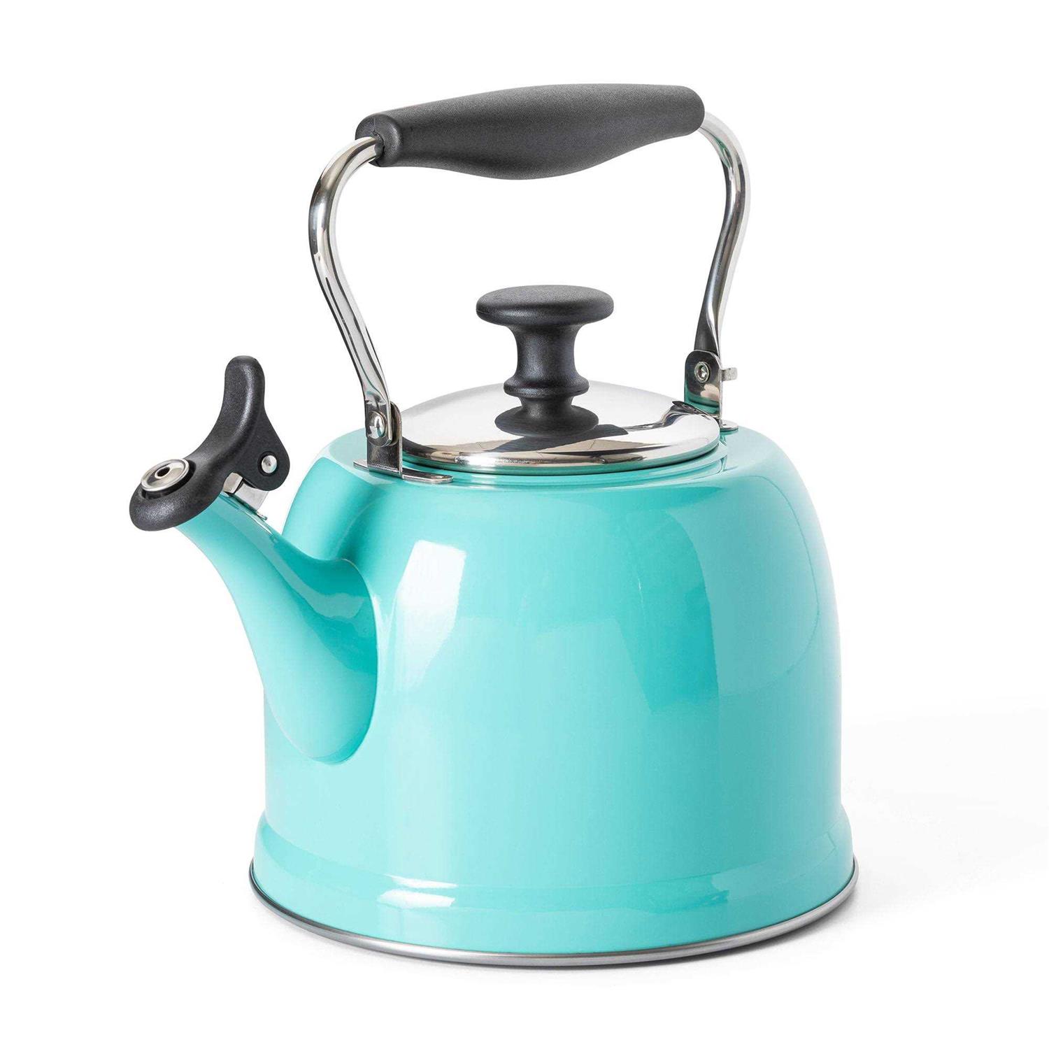 Martha Stewart Everyday Lily Pond 2.2-Quart Stainless Steel Tea Kettle with Lid