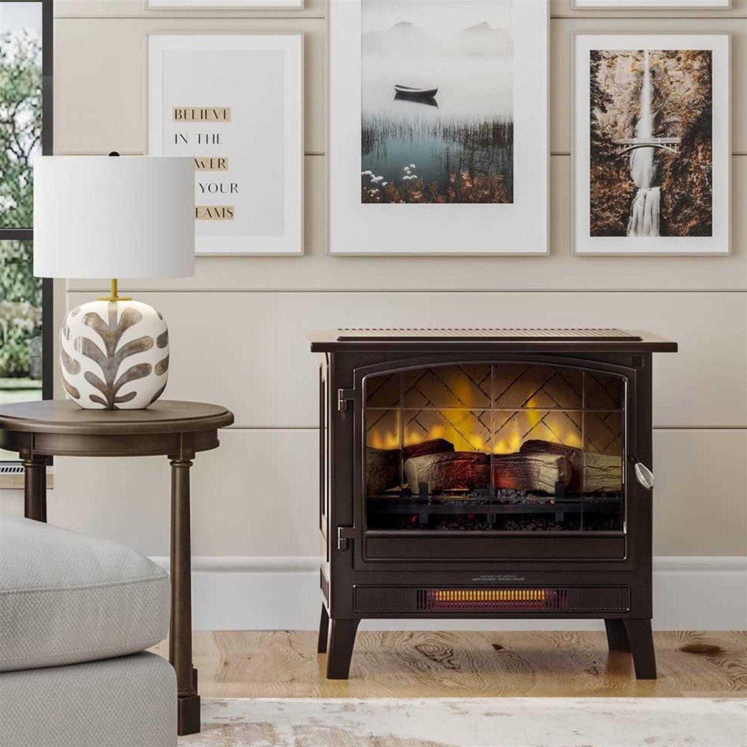 Country Living Infrared Freestanding Electric Fireplace Stove Heater