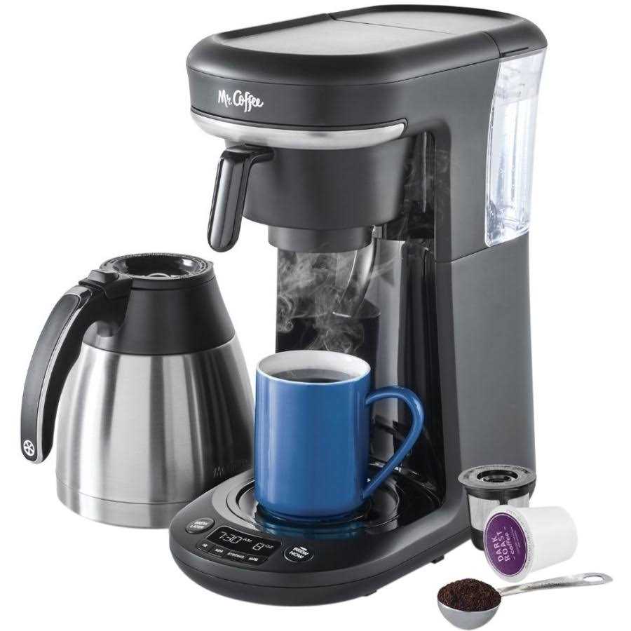Mr. Coffee Space-Saving Combo 10-Cup Coffee Maker and Pod Single Serve Brewer