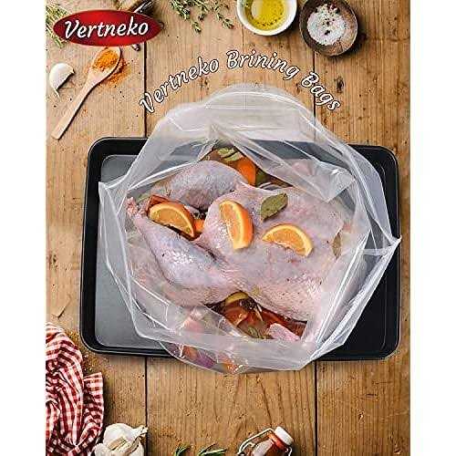 Turkey Brine Bags 26×22 2 Pack Holds up 35lbs Thicker Brining Bags with Double Zip Lock & 2 Cotton Strings