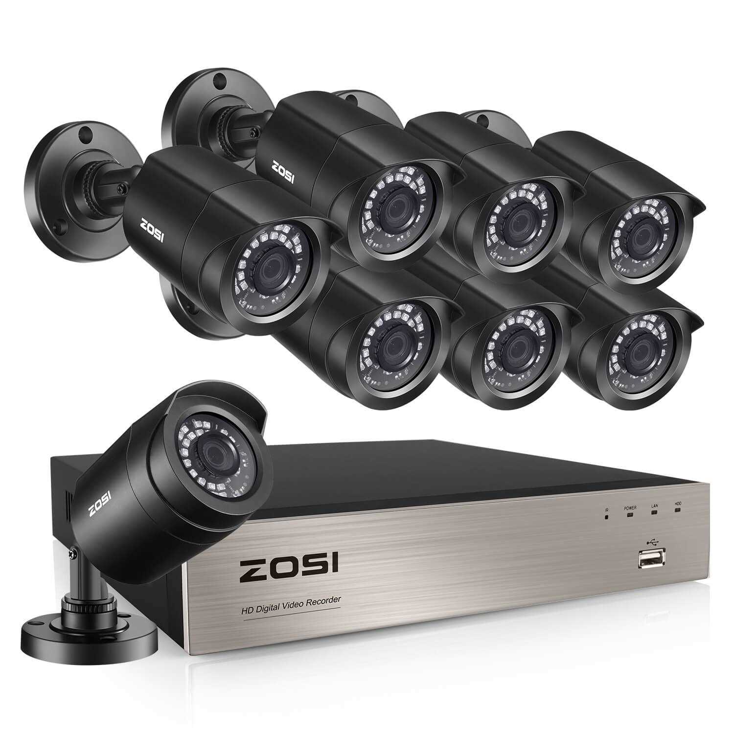 ZOSI 8-Channel 1080p 1TB DVR Security System with 4 Wired Outdoor Cameras