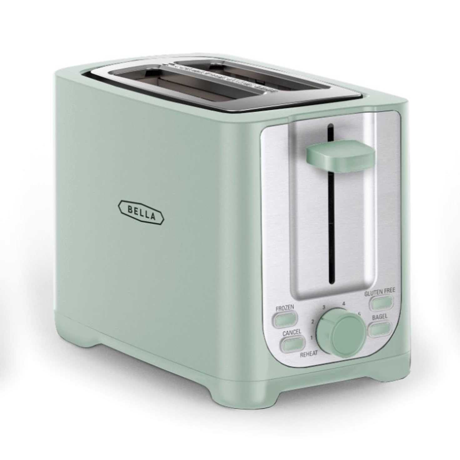BELLA 2 Slice Toaster with Auto Shut Off Extra Wide Slots & Removable Crumb Tray and Cancel