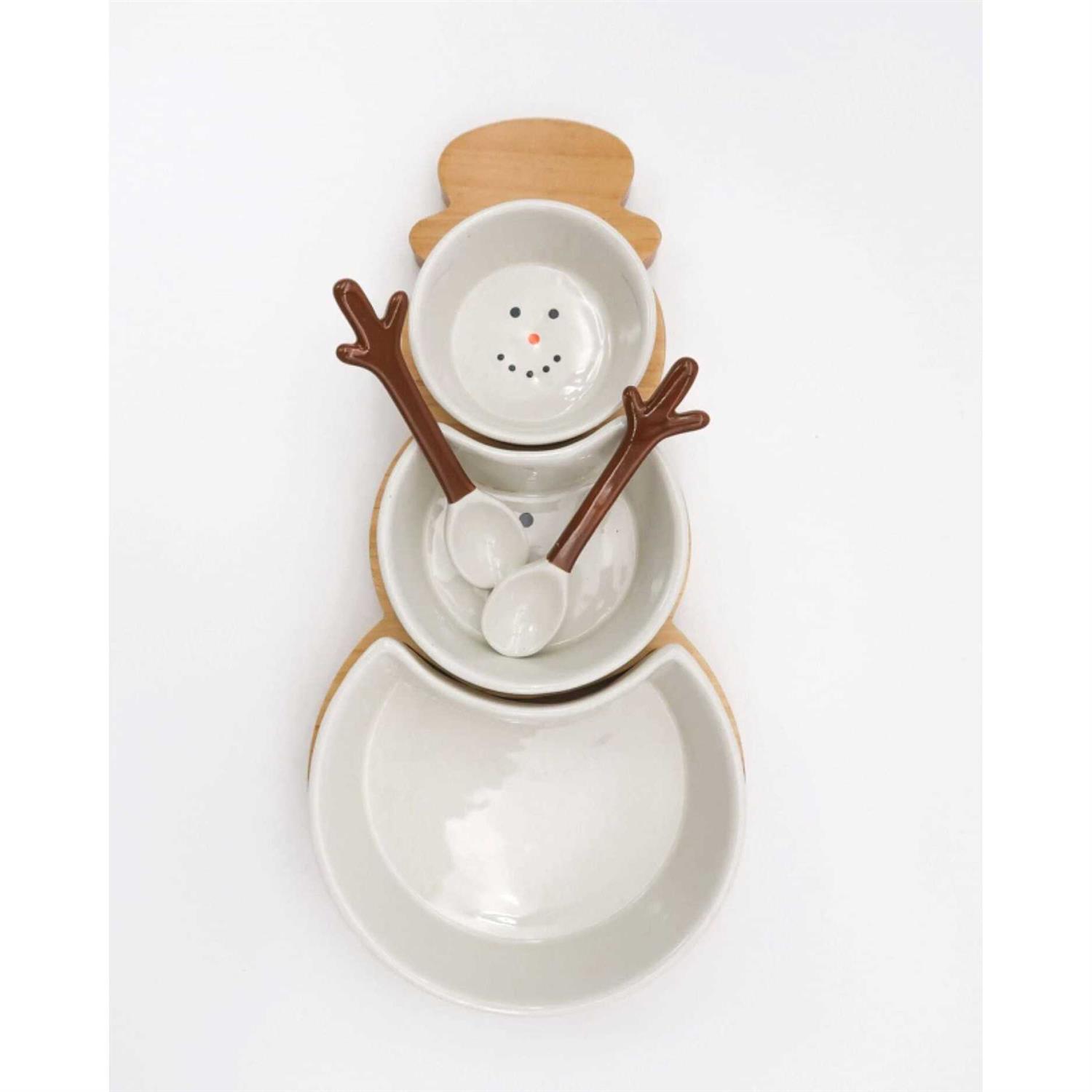 Godinger Godinger Snowman 3 Bowls with Server