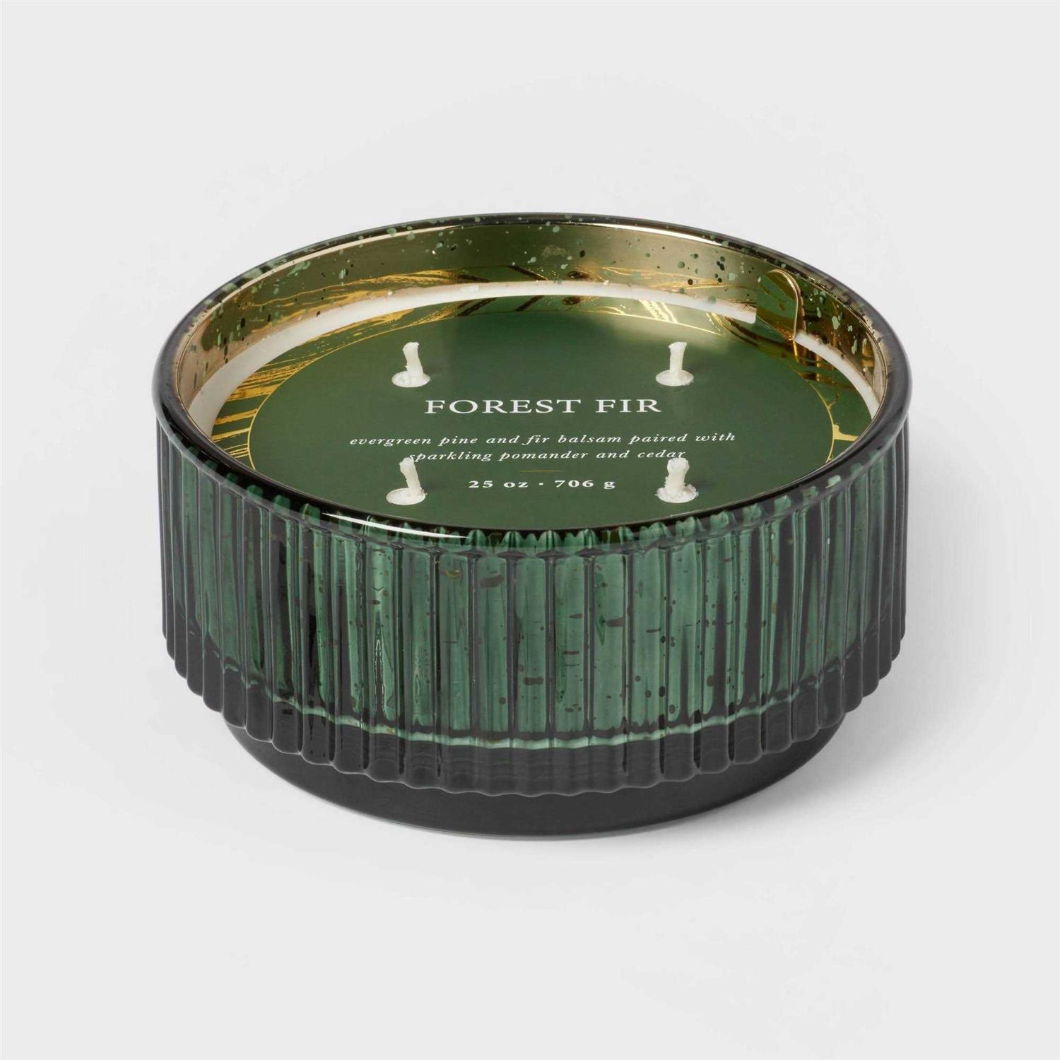 Threshold Ribbed Mercury Glass Footed Jar Candle