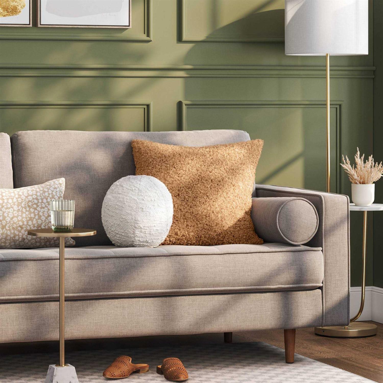 Threshold Oversized Teddy Boucle Toss Square Throw Pillow