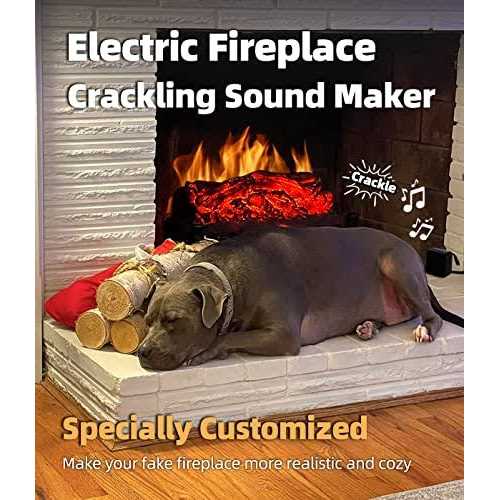 MSELTOS Fireplace Crackling Sound Maker 2 in 1 Realistic Rechargeable Fire Crackling Sound Machine for Gas & Electric Fireplace