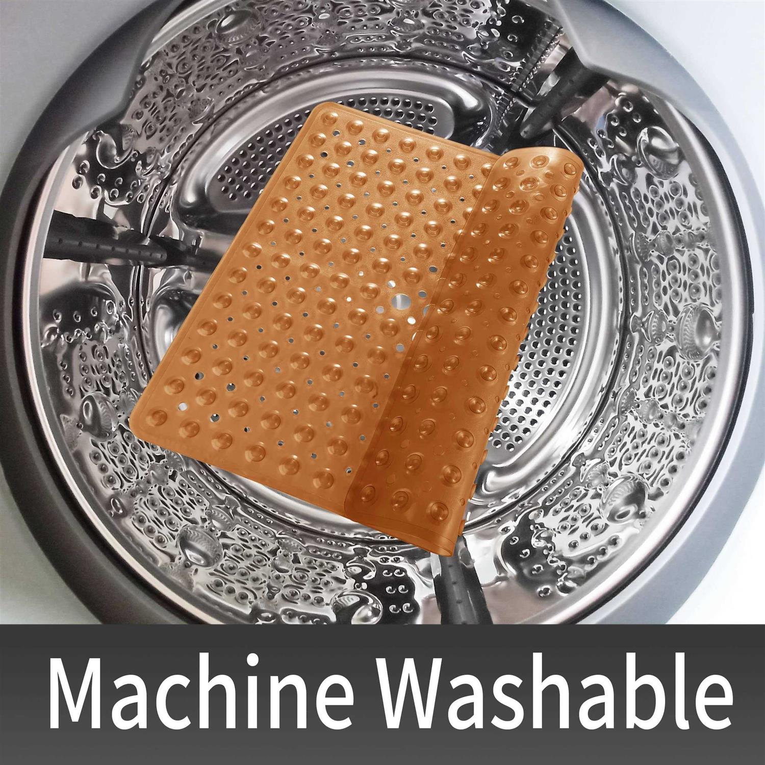 Yimobra Shower Bathtub Mat Non Slip, 21×21 Inch, Soft Square Bath Mat For Tub with Suction Cups and Drain Holes