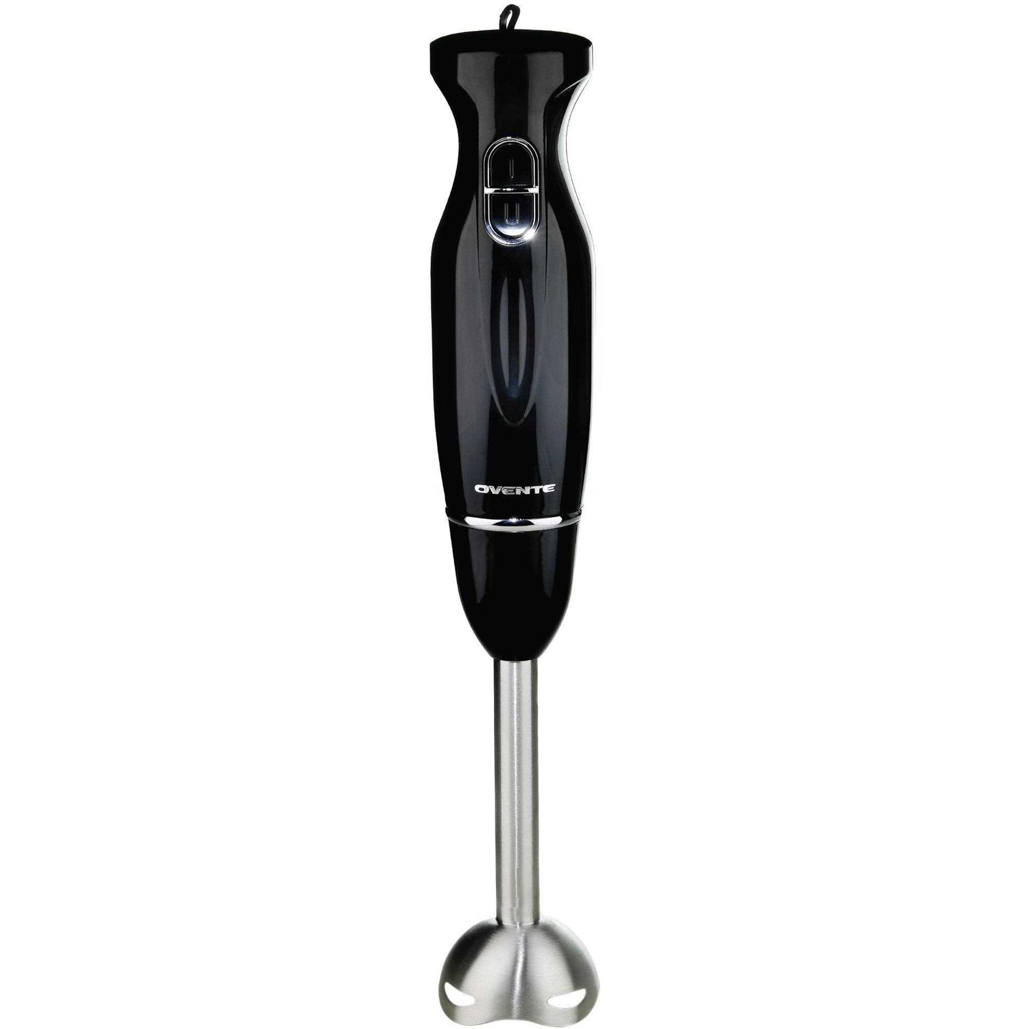 Ovente Electric Immersion Hand Blender 300 Watt 2 Mixing Speed with Stainless Steel Blades