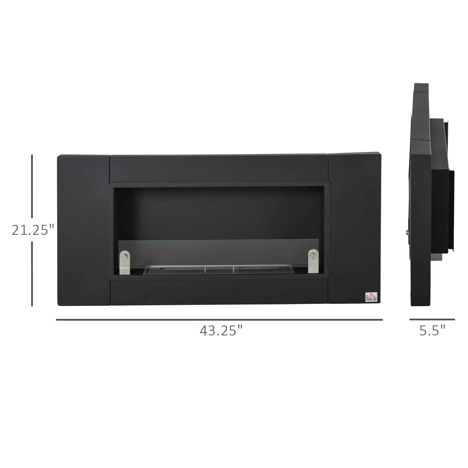 Wall Mounted Ethanol Fireplace Homcom Finish