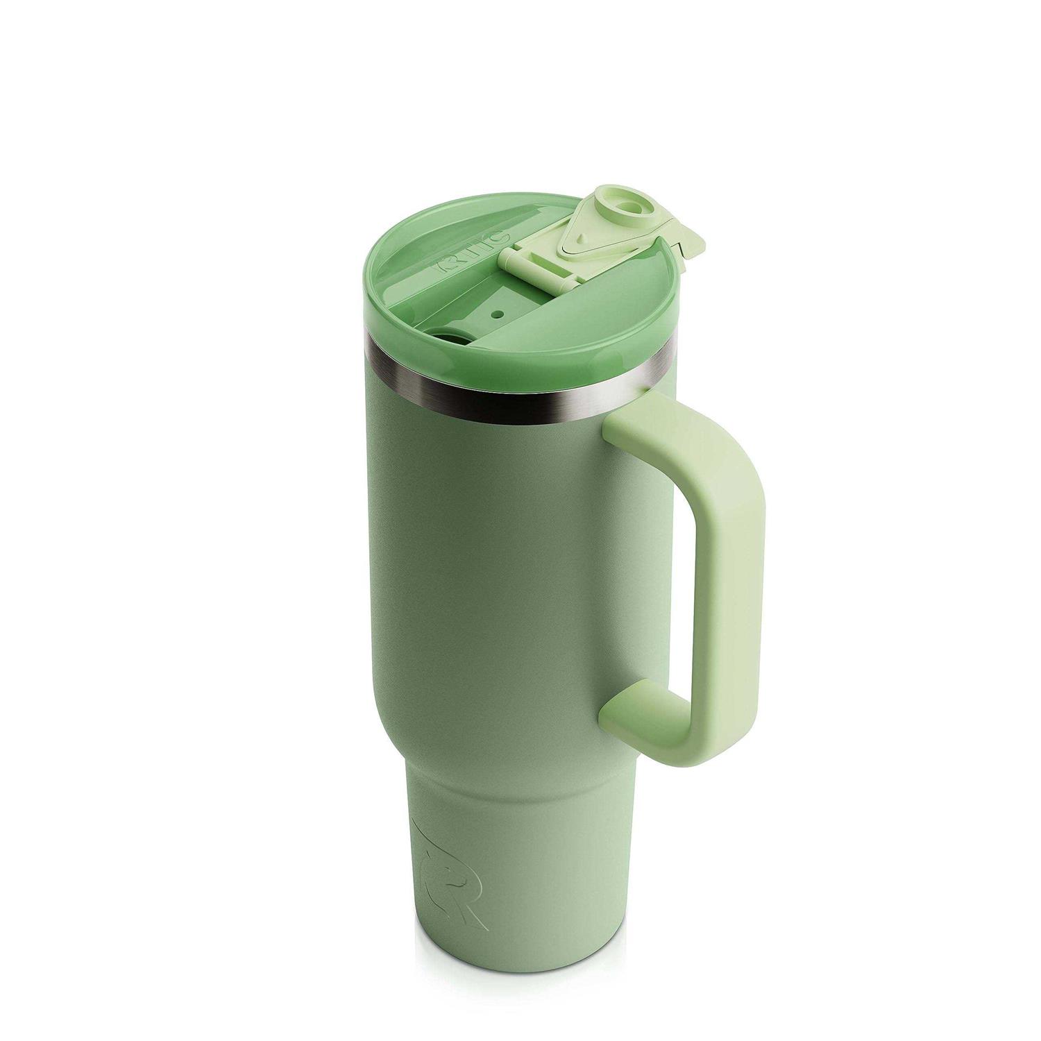 Rtic 30 oz Road Trip Tumbler Double-Walled Insulated Stainless Steel Portable Travel Coffee Mug Cup with Lid, Handle and Straw