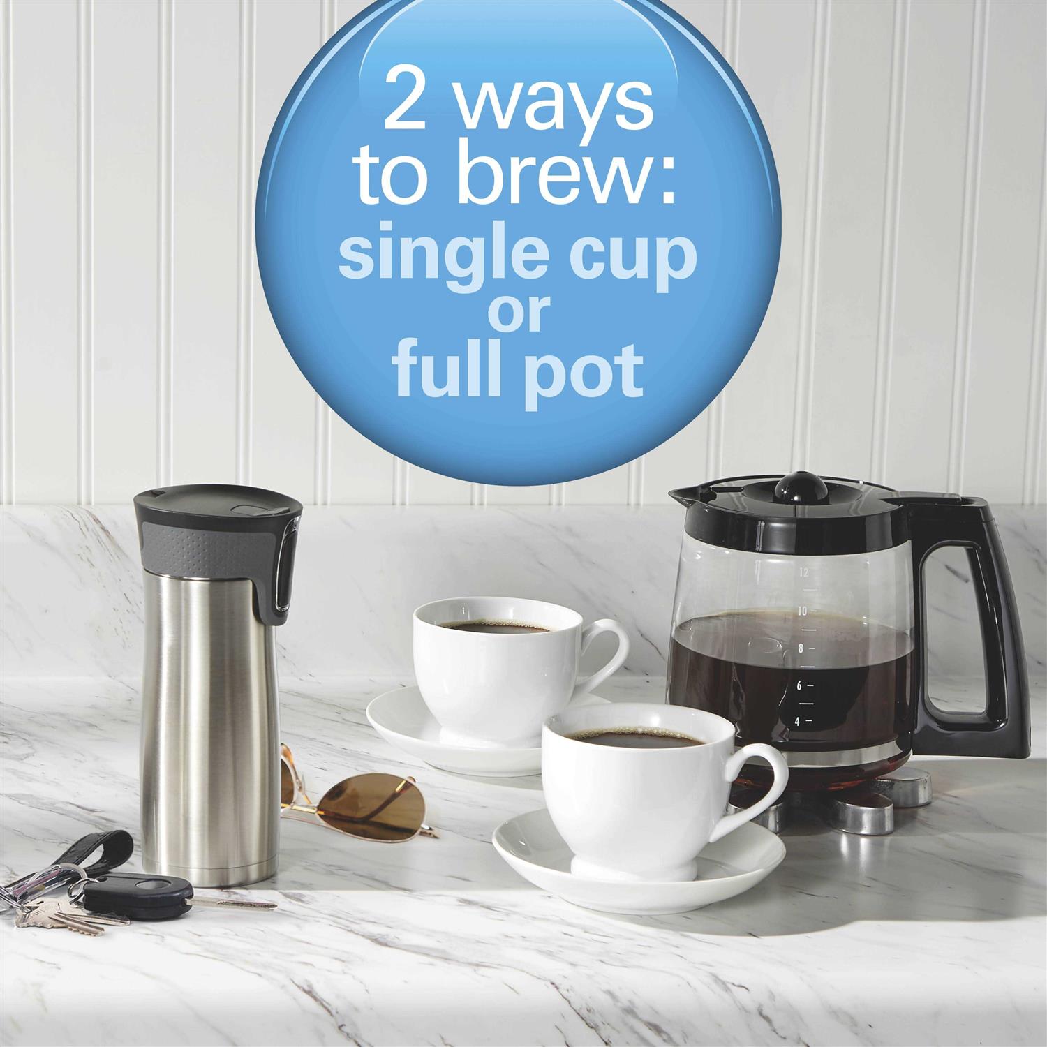 Hamilton Beach 2-Way Programmable Coffee Maker, Single-Serve and 12-Cup Pot