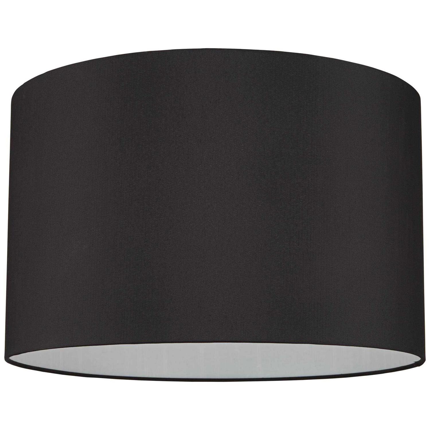 Springcrest Set of 2 Hardback Drum Lamp Shades Black Top x Bottom x High Spider with Replacement Harp and Finial Fitting