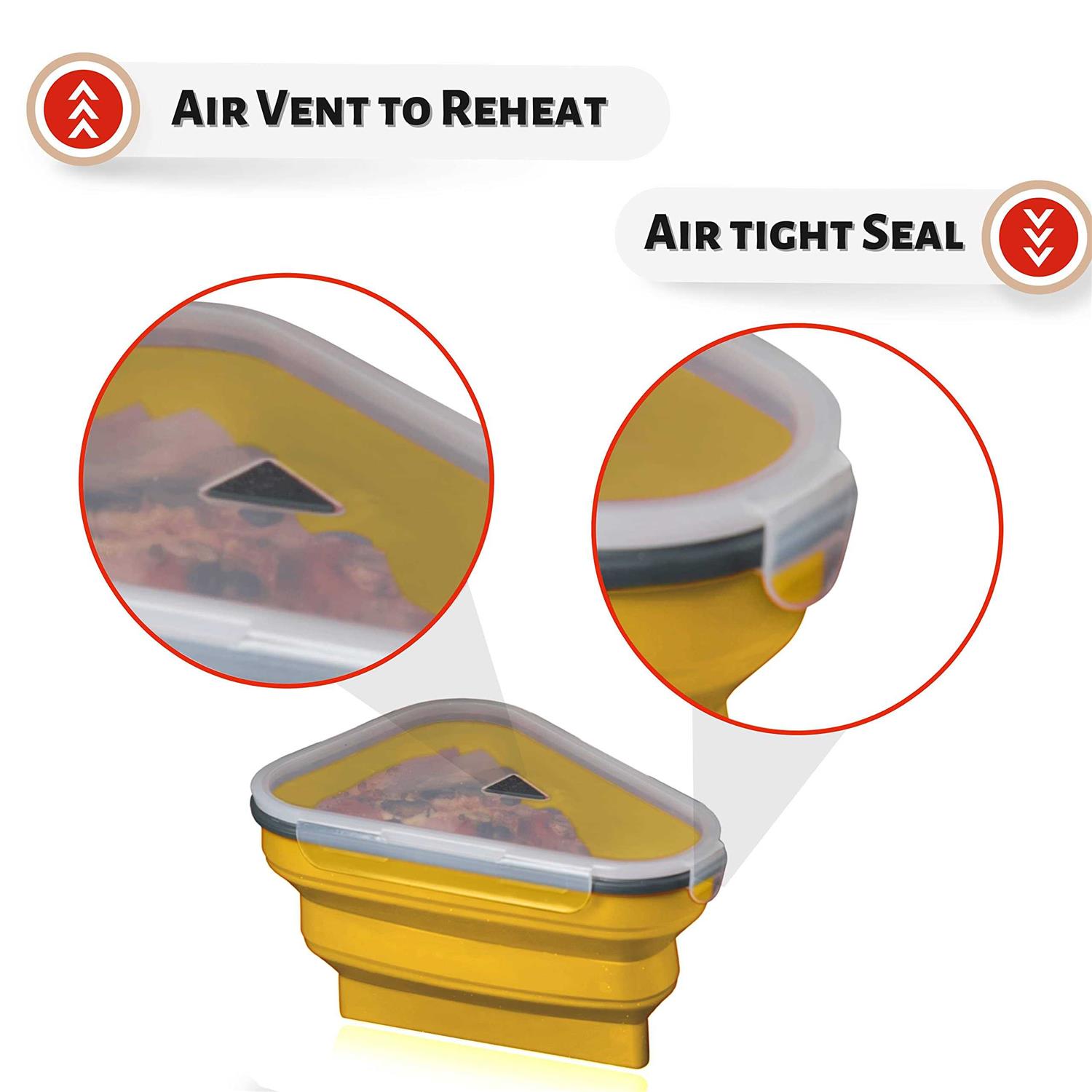 Pizza Pack The Perfect Reusable Pizza Storage Container with 5 Microwavable Serving Trays