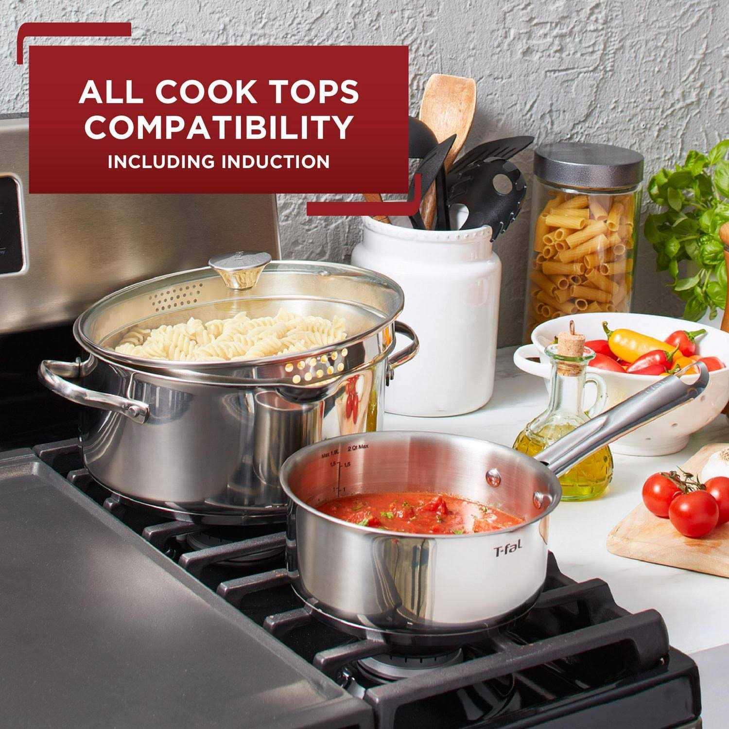 T-fal Cook Strain Stainless Steel Cookware Set