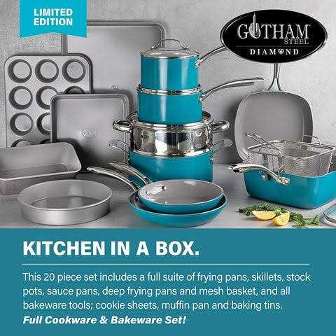 Gotham Steel 20 Piece Nonstick Cookware and Bakeware Set