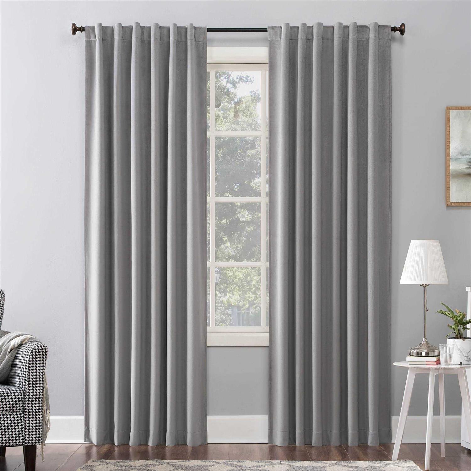 Sun Zero Amherst Velvet Noise Reducing Thermal Extreme Blackout Back Tab Curtain Panel
