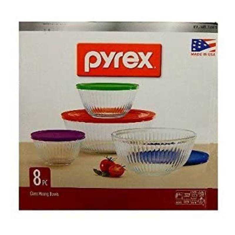 Pyrex 8-piece 100 Years Glass Mixing Bowl Set