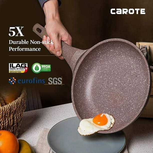 Carote Nonstick Induction Cookware Set 10 Piece, Healthy Non Stick Pots and Pans Set PFOS