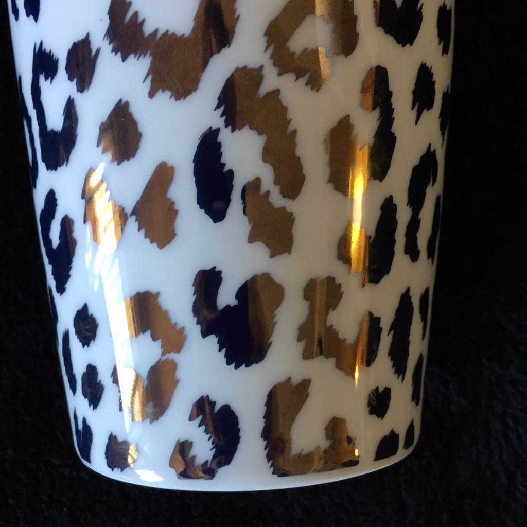 Home Essential Ceramic Cheetah Print Travel Mug