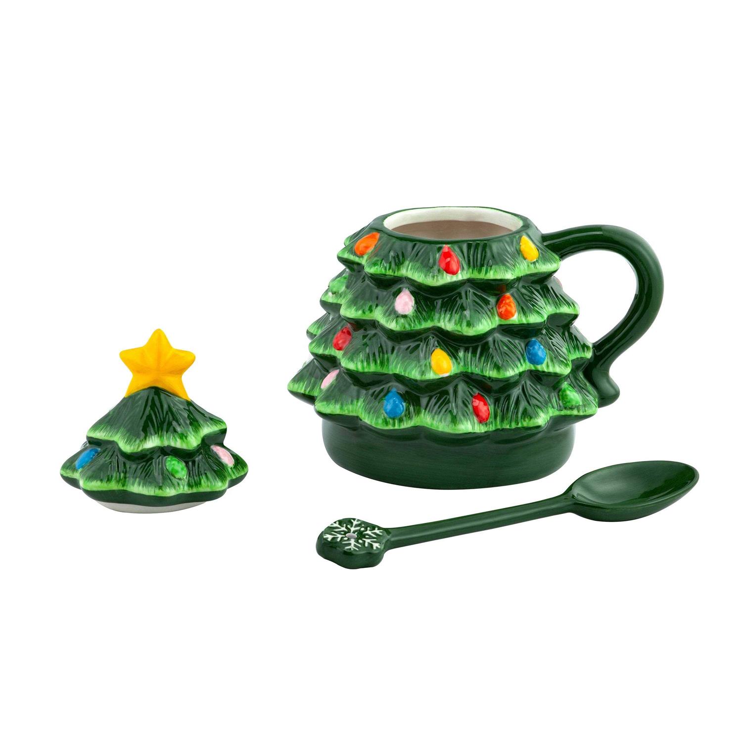 Lidded Nostalgic Tree Mug with Spoon Mr. Christmas