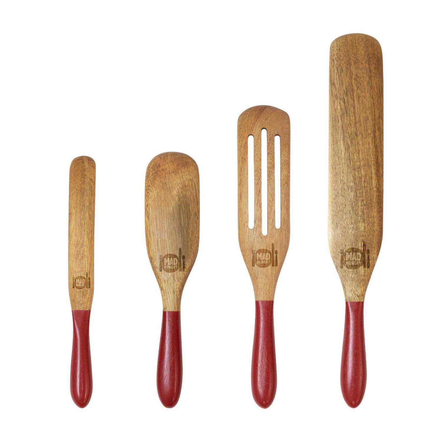 Mad Hungry As Seen on TV 4-Piece Acacia Wood Spurtle Set
